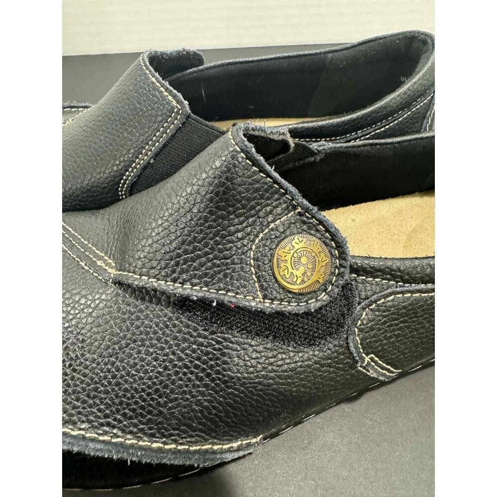 TERRIKAT  9.5 Leather Loafer Slip On Comfort Cushion Ortho Work Shoes Black - Picture 8 of 13